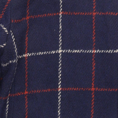 Debenhams Womens Blue Plaid Overcoat Coat Size 12 Button