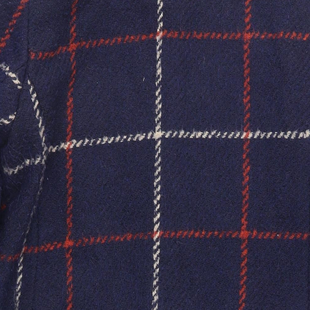 Debenhams Womens Blue Plaid Overcoat Coat Size 12 Button
