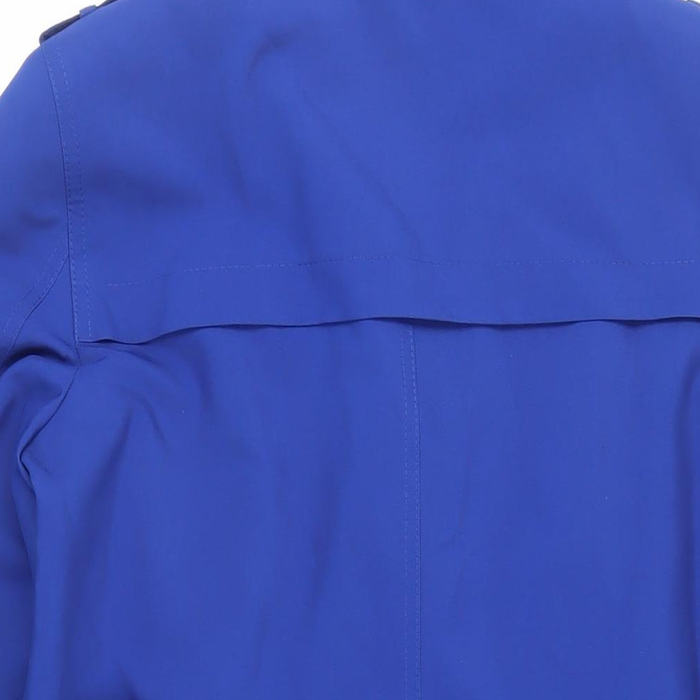 Marks and Spencer Womens Blue Trench Coat Coat Size 14 Button - Belted