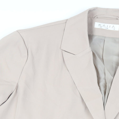 KAIIA Womens Beige Jacket Blazer Size 12 Button