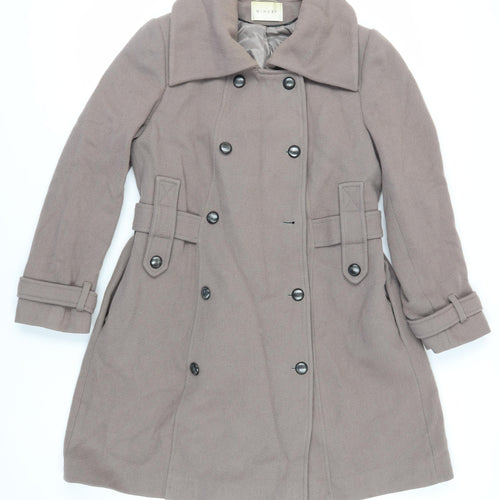 Minuet Womens Grey Pea Coat Coat Size 16 Button