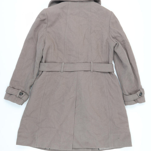 Minuet Womens Grey Pea Coat Coat Size 16 Button