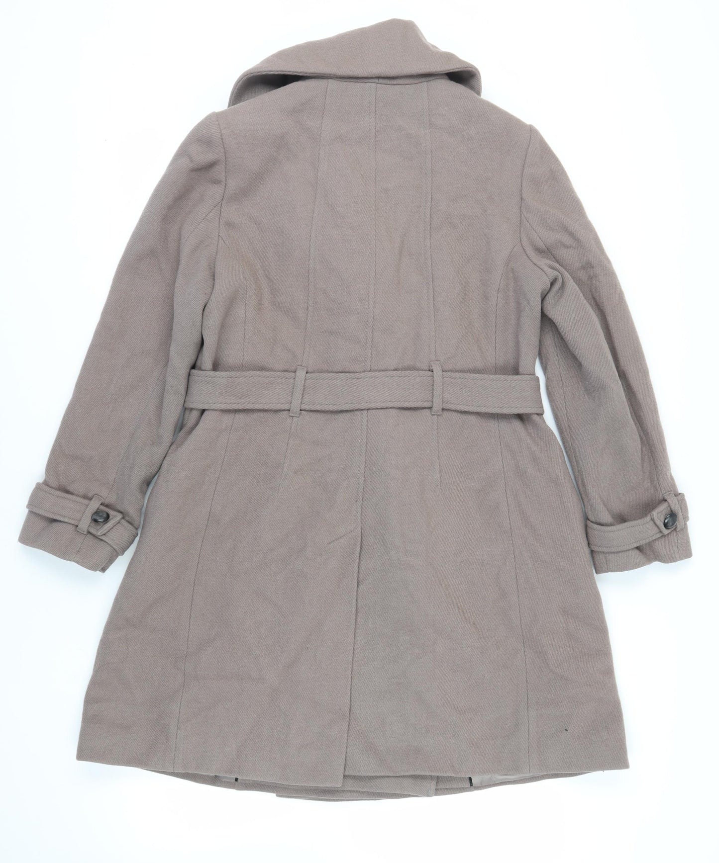 Minuet Womens Grey Pea Coat Coat Size 16 Button