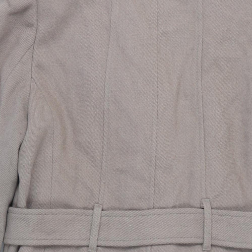 Minuet Womens Grey Pea Coat Coat Size 16 Button