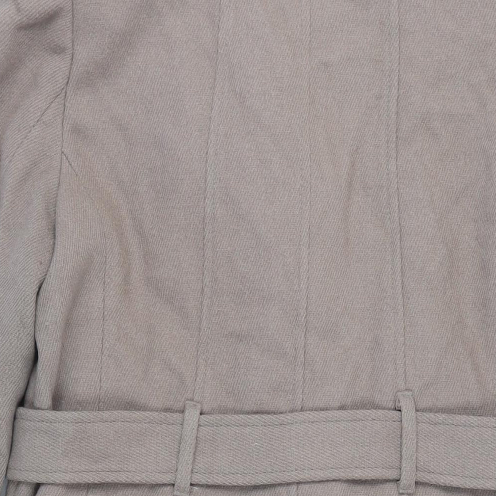 Minuet Womens Grey Pea Coat Coat Size 16 Button