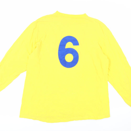 Chelsea FC Mens Yellow Cotton T-Shirt Size L Crew Neck - Logo