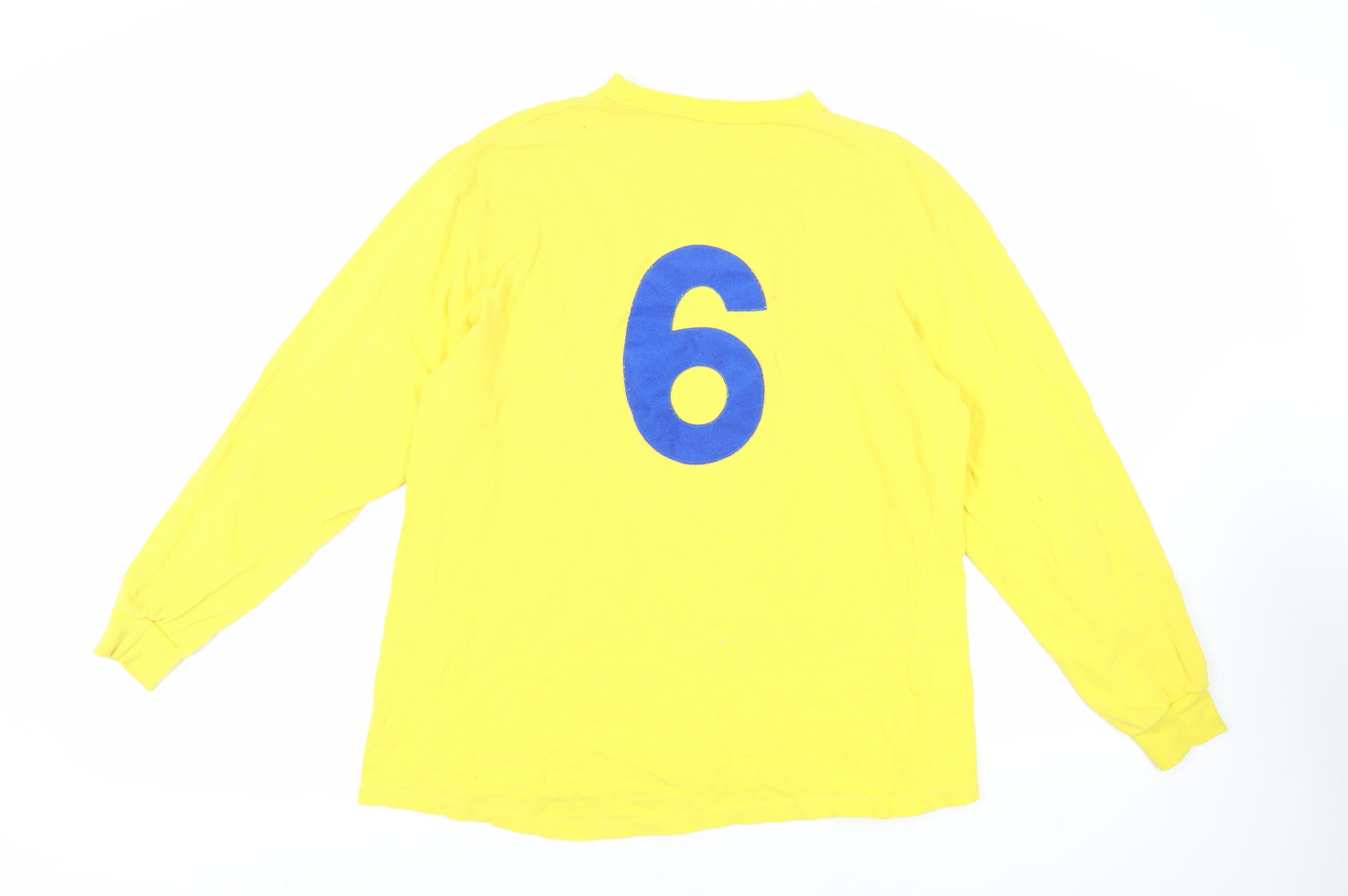 Chelsea FC Mens Yellow Cotton T-Shirt Size L Crew Neck - Logo