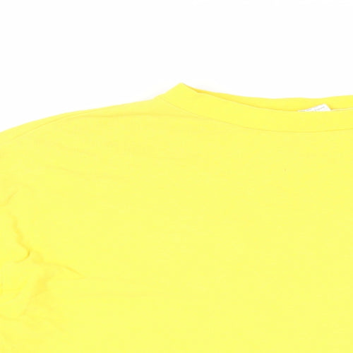 Chelsea FC Mens Yellow Cotton T-Shirt Size L Crew Neck - Logo