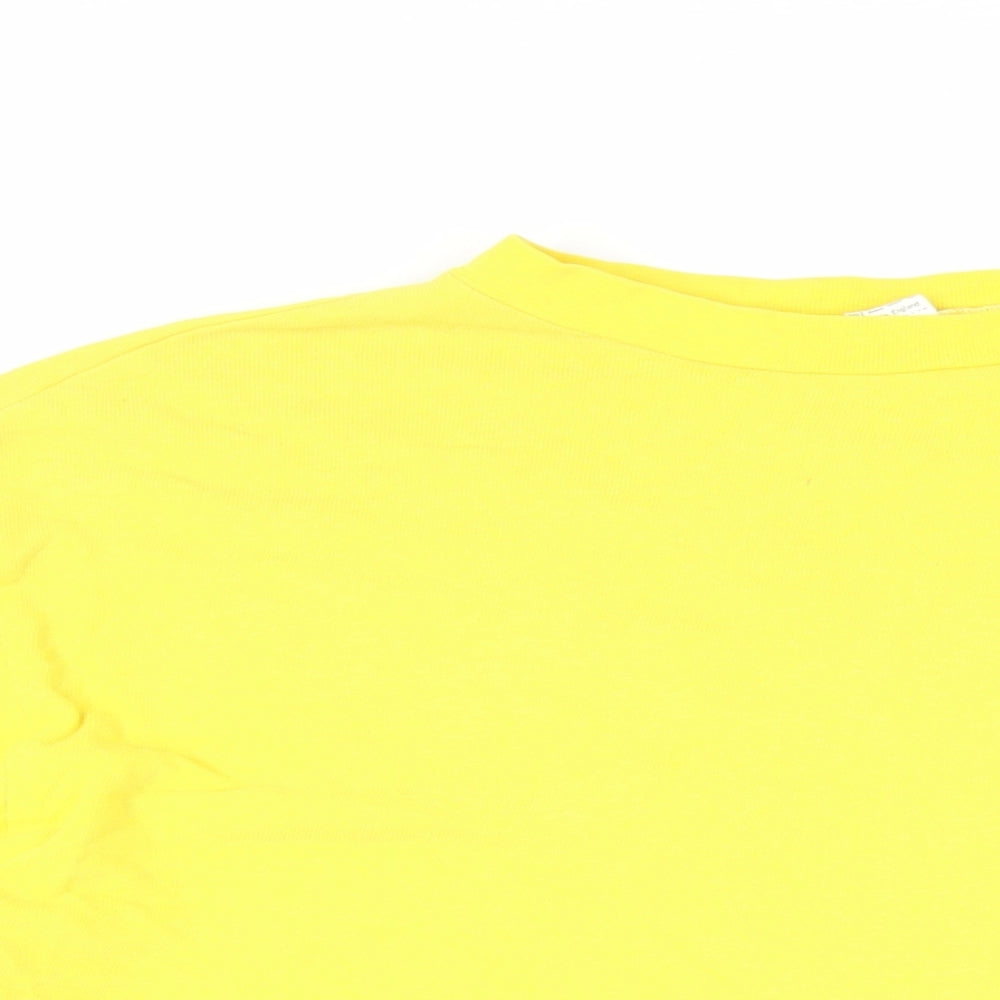 Chelsea FC Mens Yellow Cotton T-Shirt Size L Crew Neck - Logo