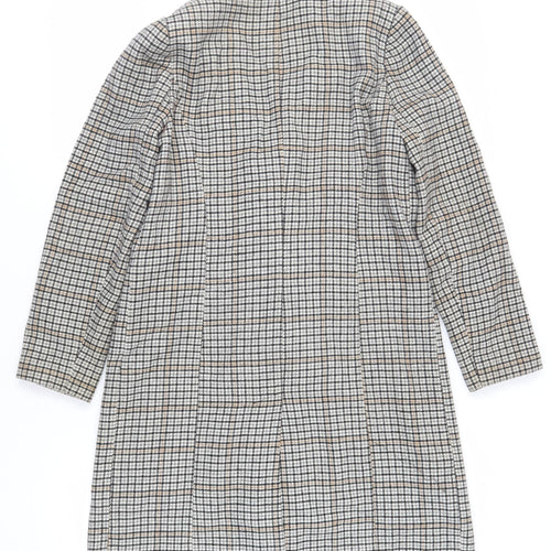 Miss Selfridge Womens Grey Overcoat Coat Size 10 Button
