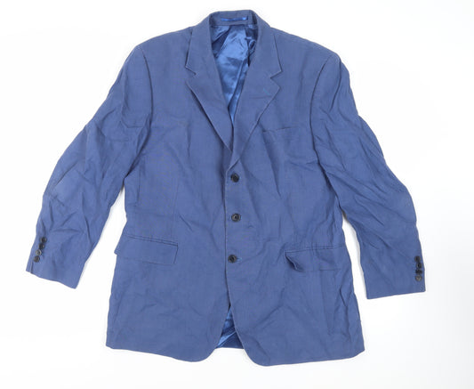 Roderick Charles Mens Blue Linen Jacket Suit Jacket Size 44 Regular