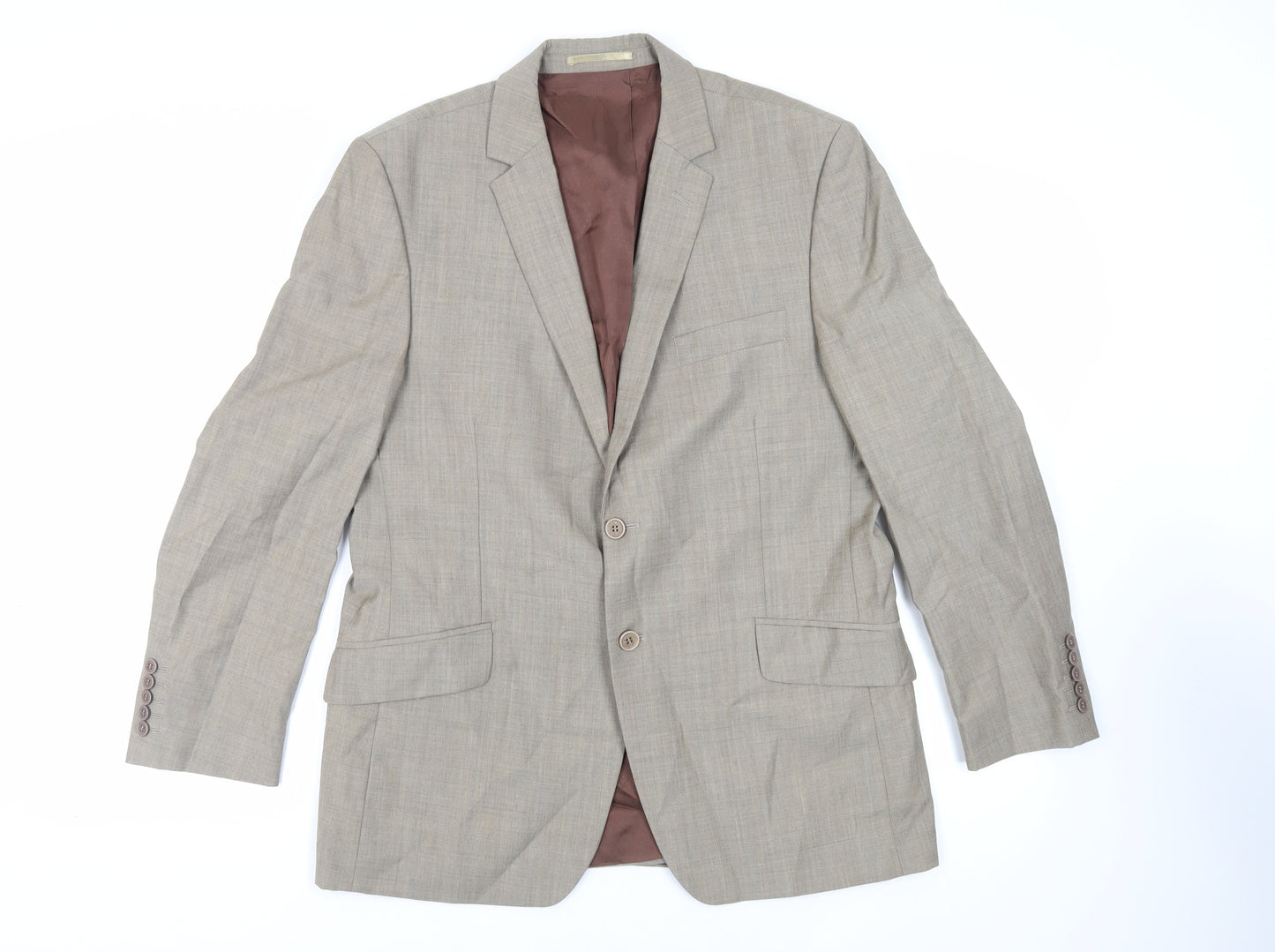 Linea Mens Beige Wool Jacket Suit Jacket Size 42 Regular