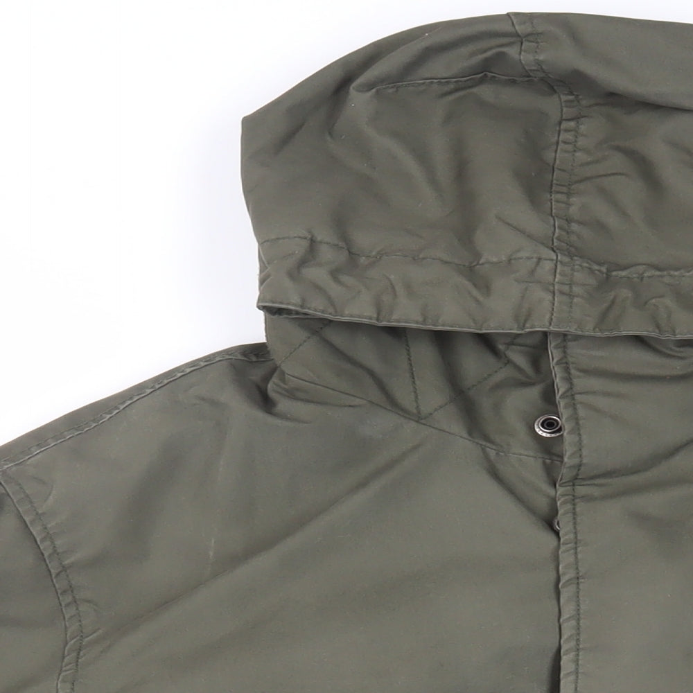 H&M Mens Green Jacket Size XL Zip - Hooded