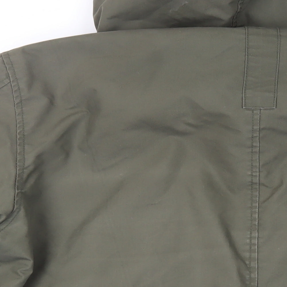 H&M Mens Green Jacket Size XL Zip - Hooded