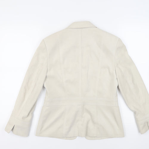 NEXT Womens Beige Jacket Blazer Size 10 Button - Suede Effect