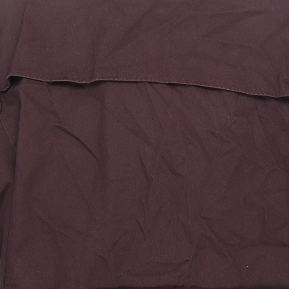 River Island Mens Purple Pea Coat Coat Size L Button - Belted
