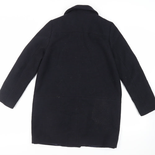 Debenhams Womens Black Overcoat Coat Size 12 Zip