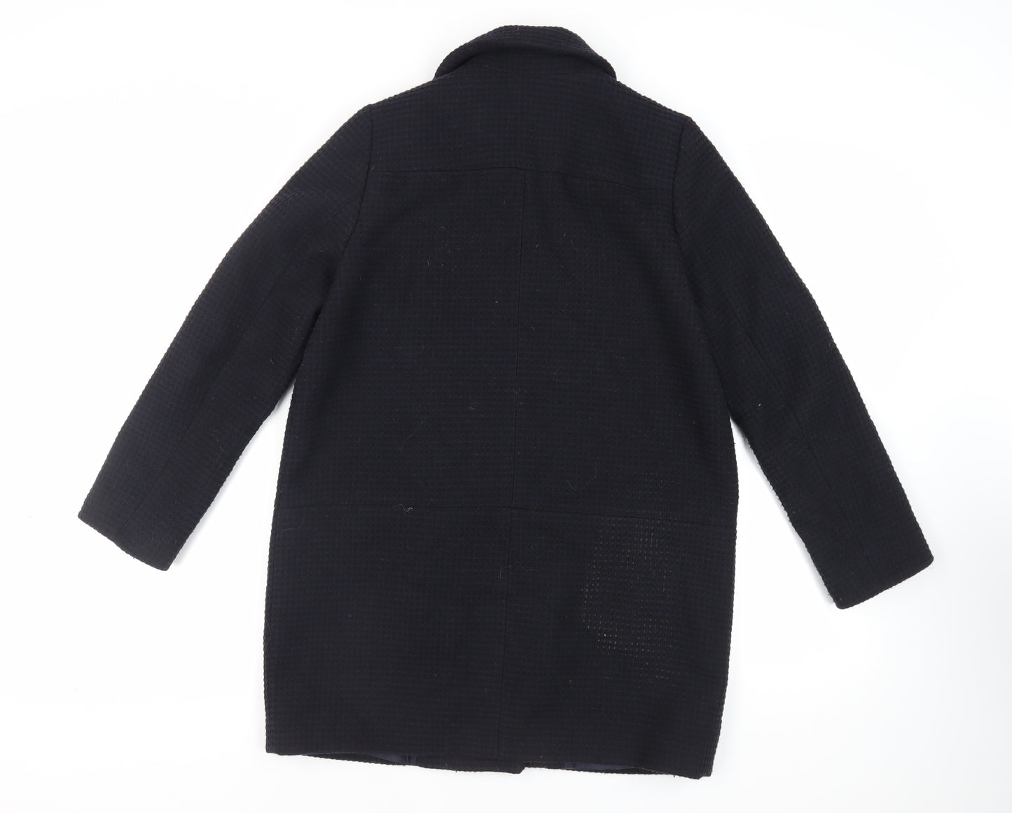 Debenhams Womens Black Overcoat Coat Size 12 Zip