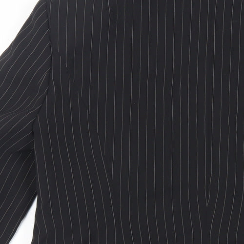 Bianca Womens Black Striped Jacket Blazer Size 14 Buckle