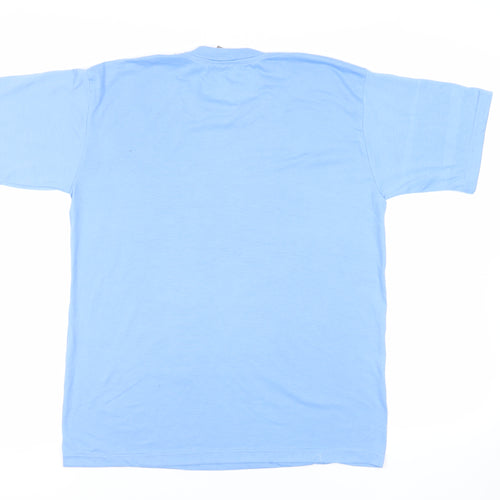 Kamiza Mens Blue Cotton T-Shirt Size M Crew Neck - Ghana