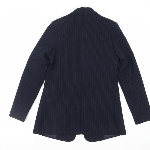 Very Womens Blue Striped Jacket Blazer Size 8 Button