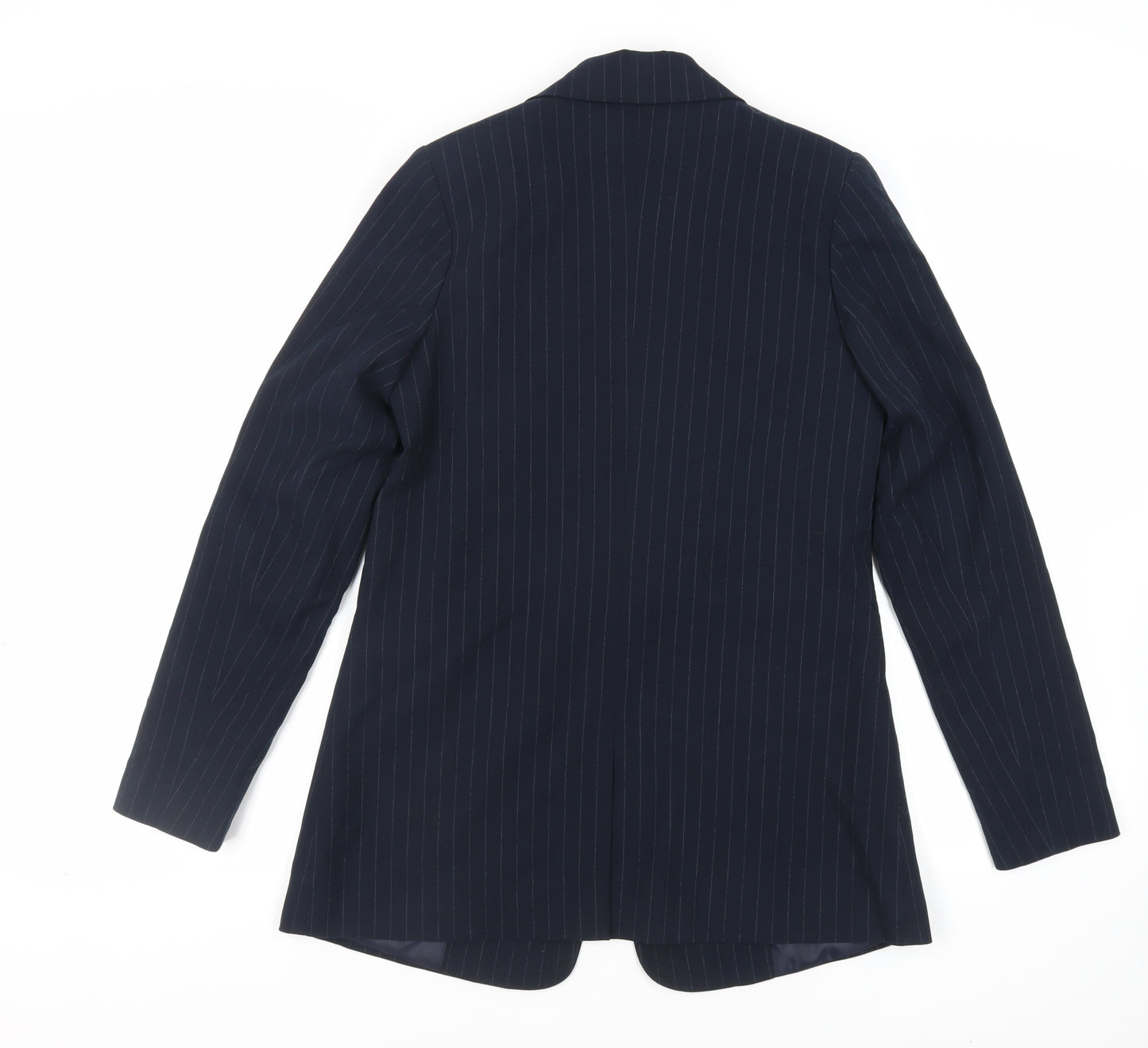 Very Womens Blue Striped Jacket Blazer Size 8 Button