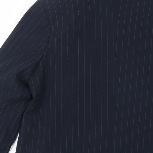 Very Womens Blue Striped Jacket Blazer Size 8 Button