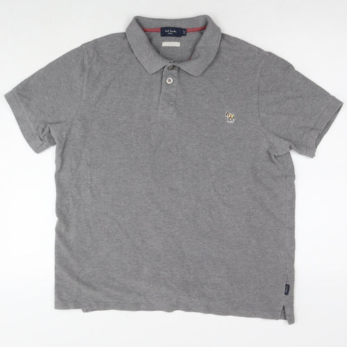 Paul Smith Mens Grey Cotton Polo Size 2XL Collared Pullover