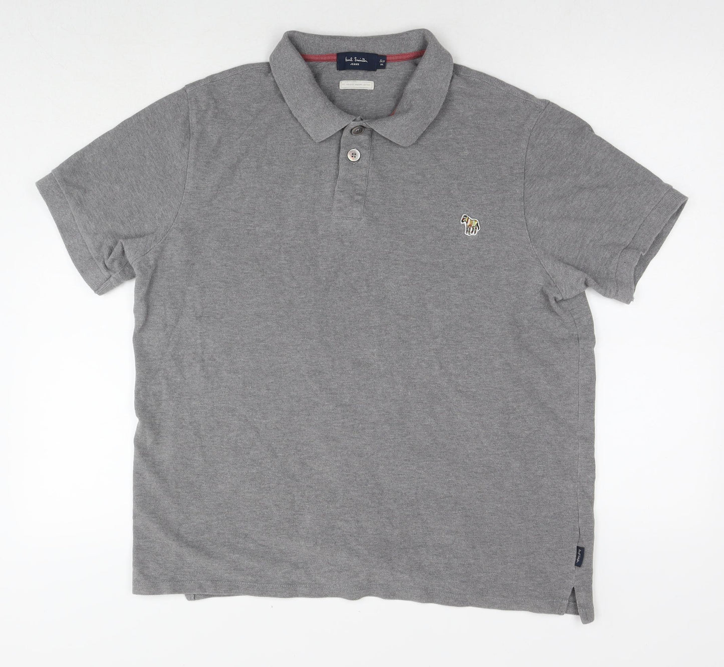 Paul Smith Mens Grey Cotton Polo Size 2XL Collared Pullover