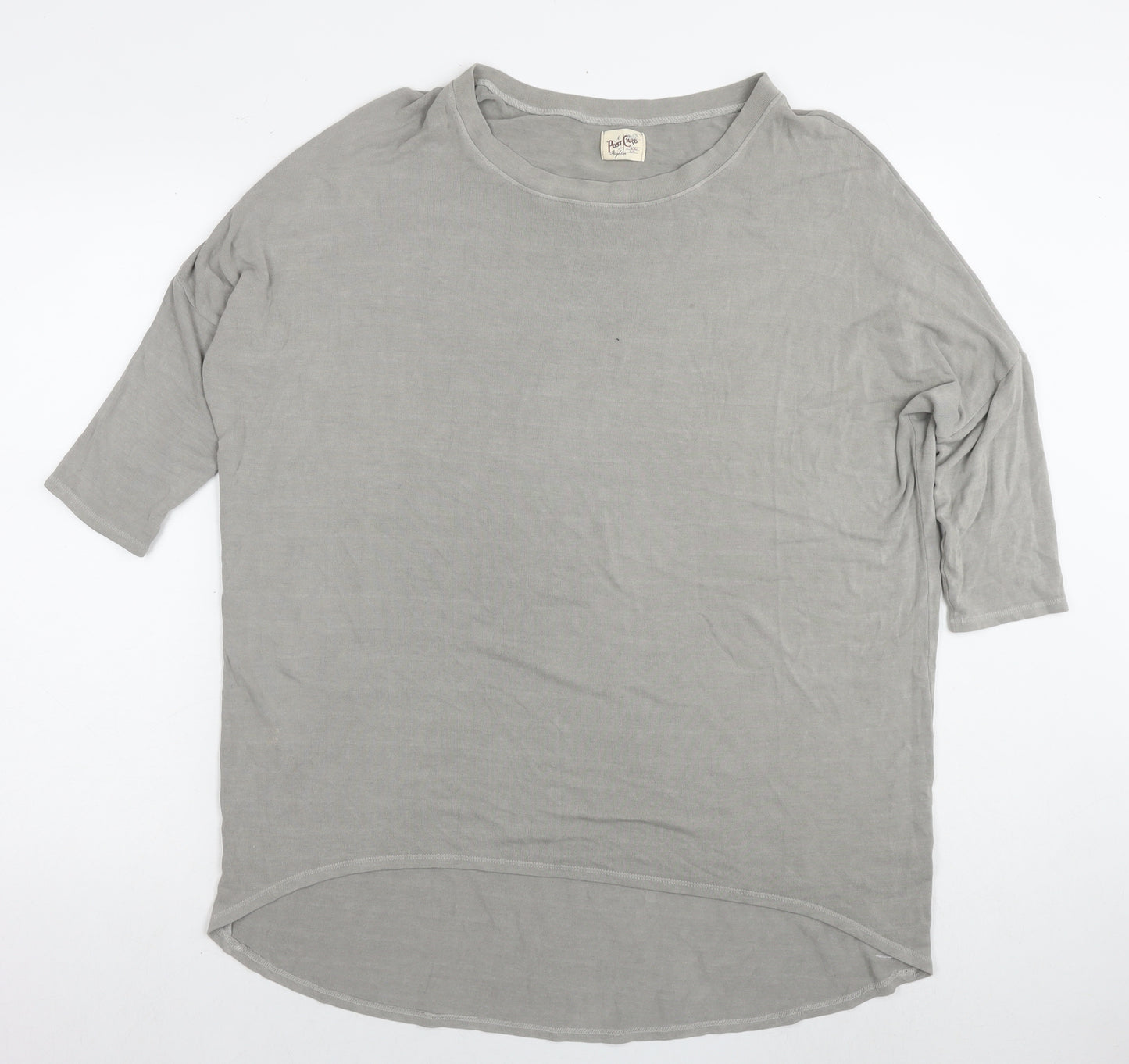 A Postcard From Brighton Womens Grey Viscose Tunic T-Shirt One Size Round Neck