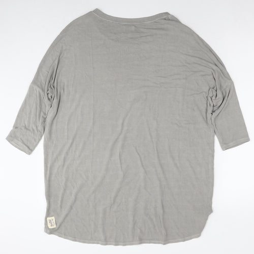 A Postcard From Brighton Womens Grey Viscose Tunic T-Shirt One Size Round Neck