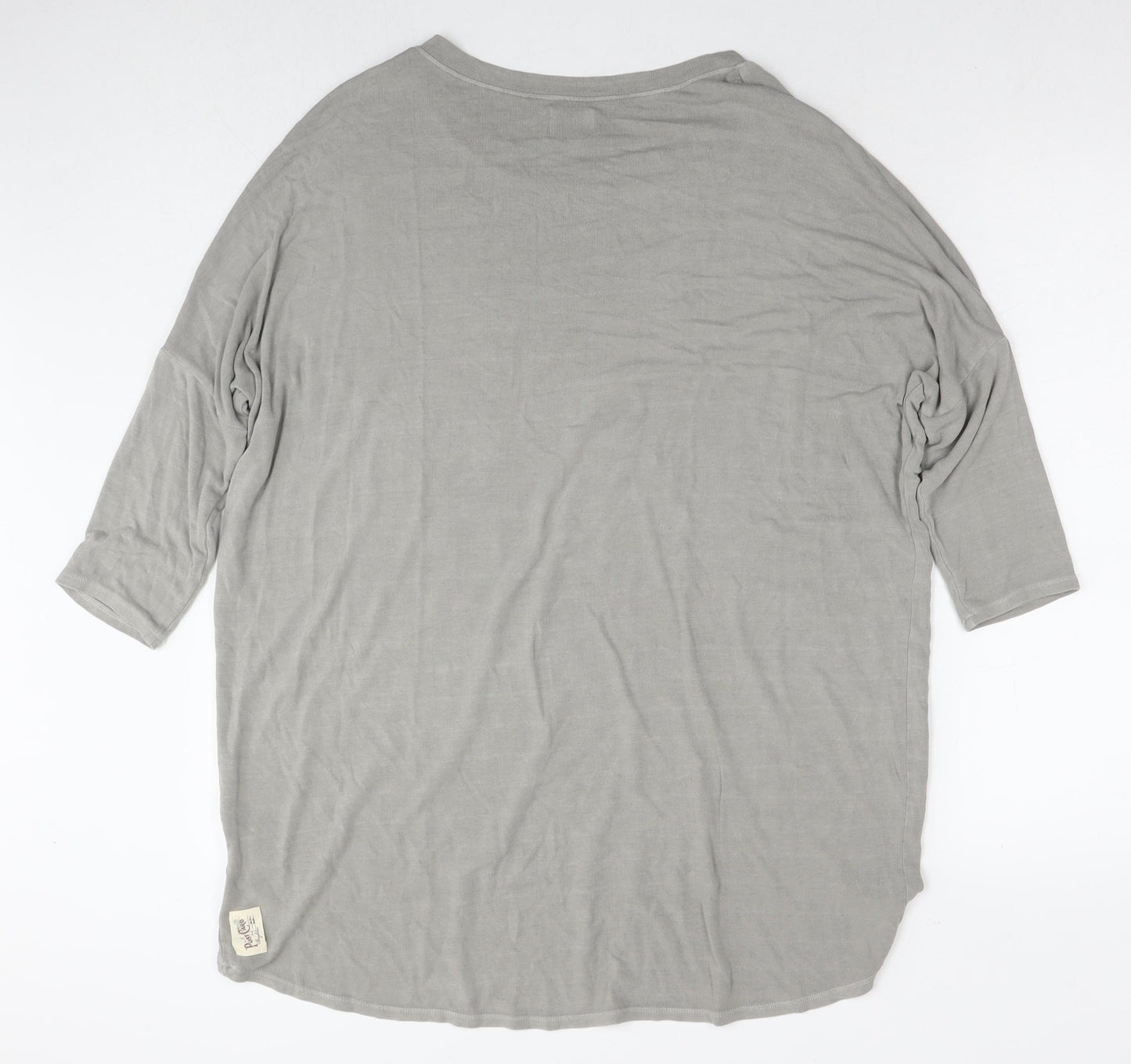 A Postcard From Brighton Womens Grey Viscose Tunic T-Shirt One Size Round Neck