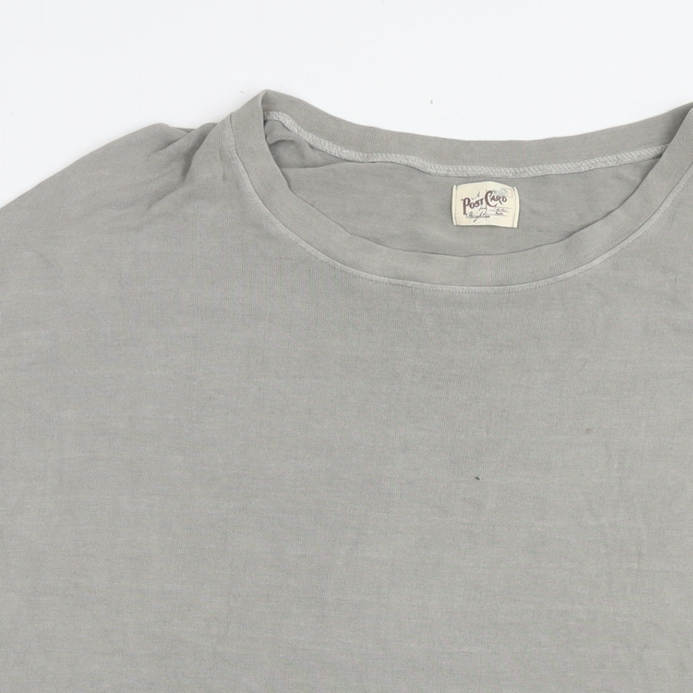 A Postcard From Brighton Womens Grey Viscose Tunic T-Shirt One Size Round Neck