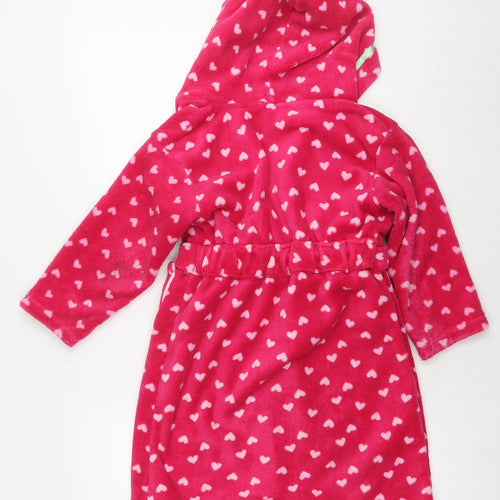Trolls Girls Pink Geometric Polyester Kimono Gown Size 5-6 Years Tie
