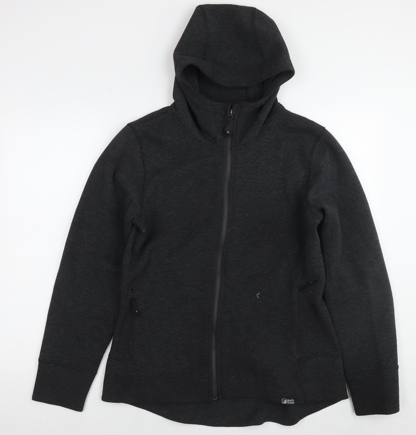 North Ridge Womens Grey Polyester Full Zip Hoodie Size 16 Pullover