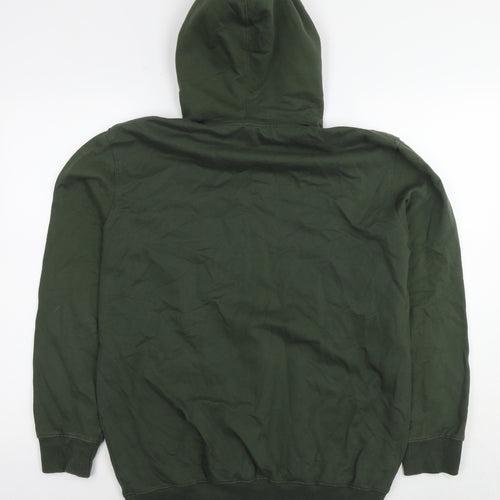Cotton Traders Mens Green Cotton Pullover Hoodie Size M - Garden explorer