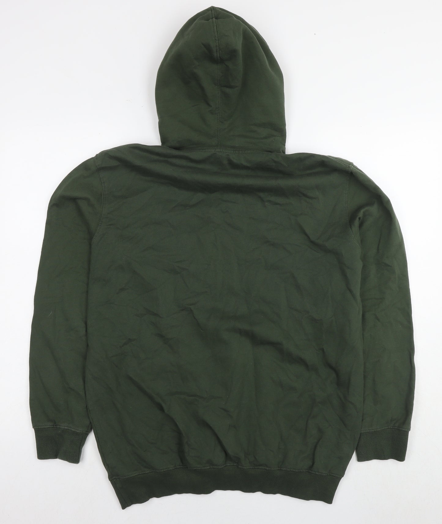Cotton Traders Mens Green Cotton Pullover Hoodie Size M - Garden explorer