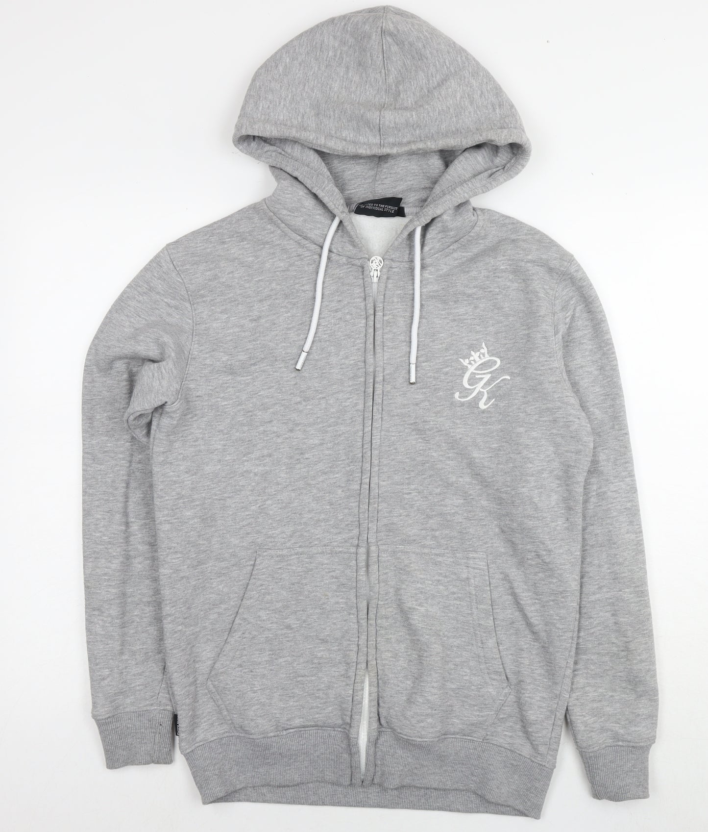 Gym King Womens Grey Cotton Full Zip Hoodie Size S Pullover