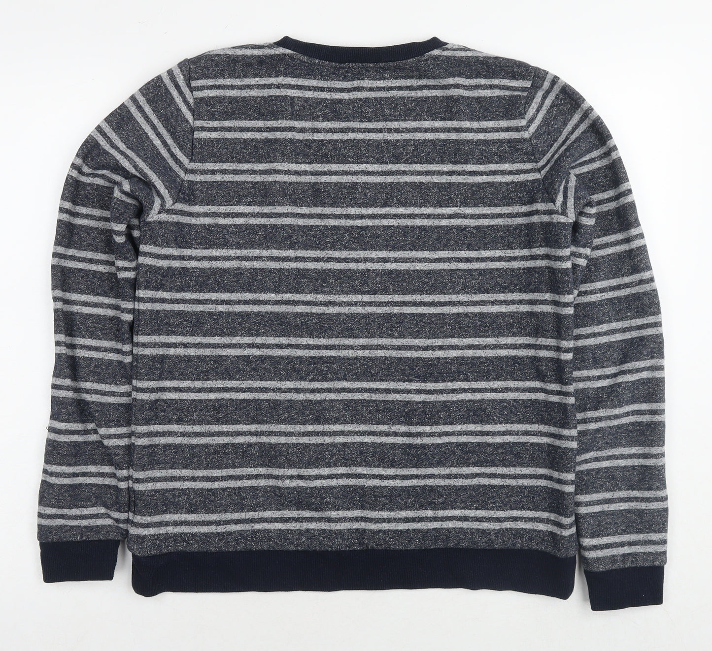 Animal Womens Blue Striped Polyester Pullover Sweatshirt Size 12 Pullover