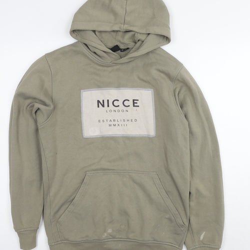 NICCE London Mens Green Cotton Pullover Hoodie Size XS