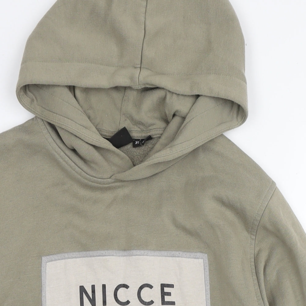 NICCE London Mens Green Cotton Pullover Hoodie Size XS
