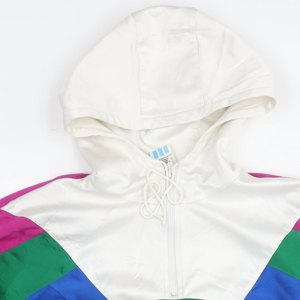adidas Mens Multicoloured Polyester Pullover Hoodie Size S - Vintage