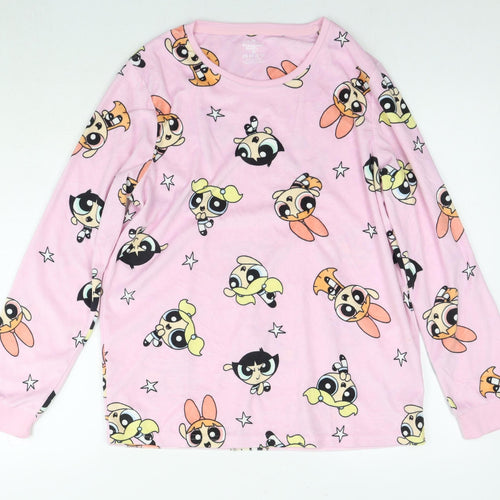 Powerpuff Girls Womens Pink Solid Polyester Top Pyjama Top Size 10 - Cartoon Network