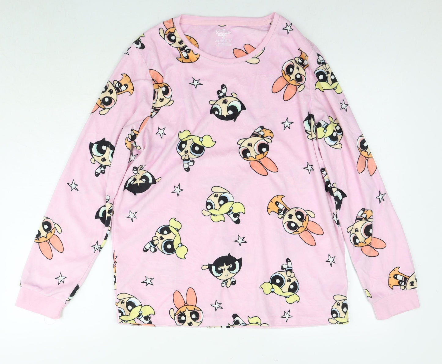 Powerpuff Girls Womens Pink Solid Polyester Top Pyjama Top Size 10 - Cartoon Network