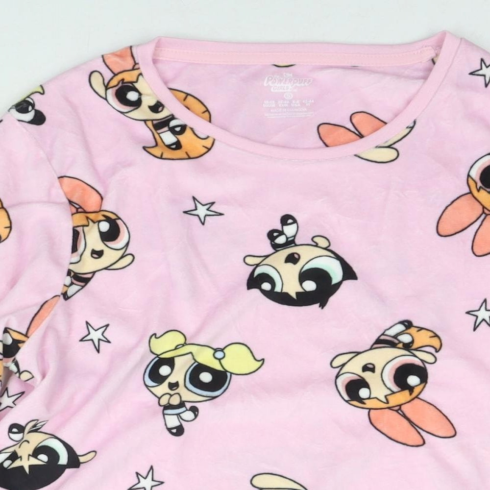 Powerpuff Girls Womens Pink Solid Polyester Top Pyjama Top Size 10 - Cartoon Network