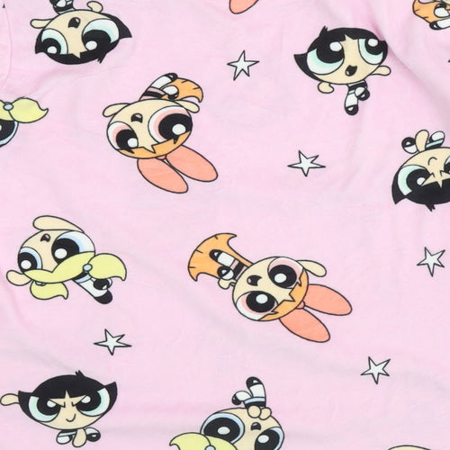 Powerpuff Girls Womens Pink Solid Polyester Top Pyjama Top Size 10 - Cartoon Network