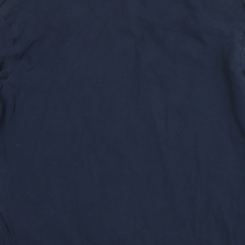 GUESS Mens Blue Cotton T-Shirt Size L Round Neck - Logo