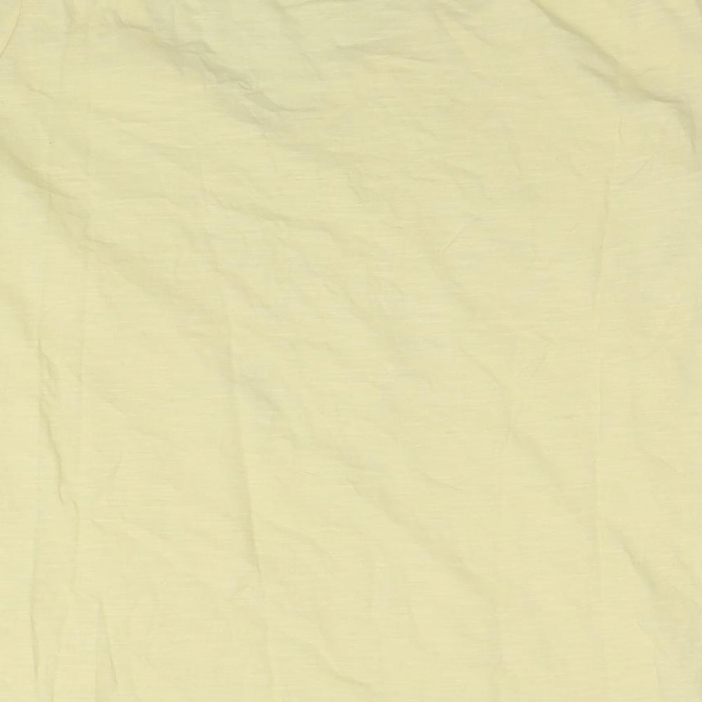 Hush Womens Yellow Cotton Basic T-Shirt Size M V-Neck