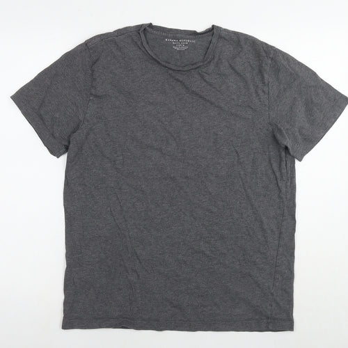 Banana Republic Womens Grey Cotton Basic T-Shirt Size M Round Neck