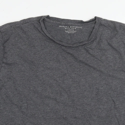 Banana Republic Womens Grey Cotton Basic T-Shirt Size M Round Neck